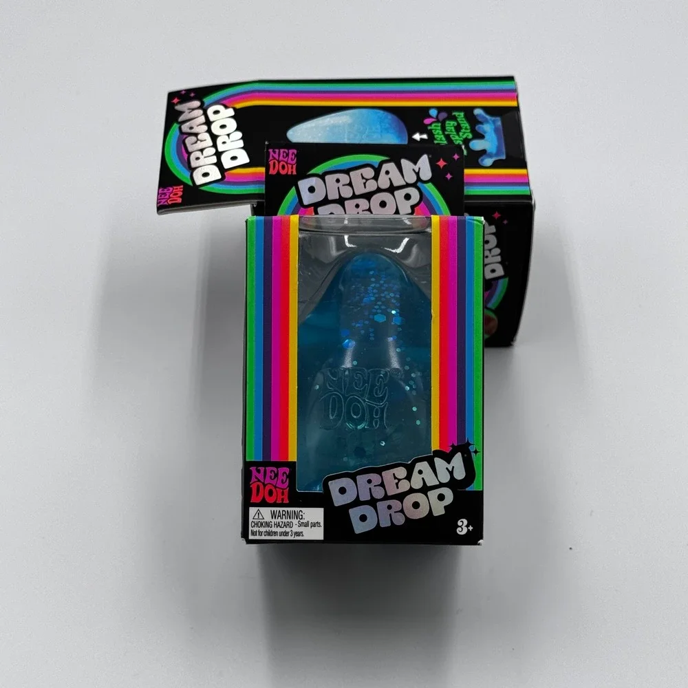 Schylling NeeDoh Dream Drop Pink Blue Glitter Squishy Authentic Toy Set of 2 New